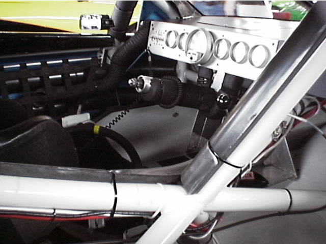 The cockpit of an IROC racer